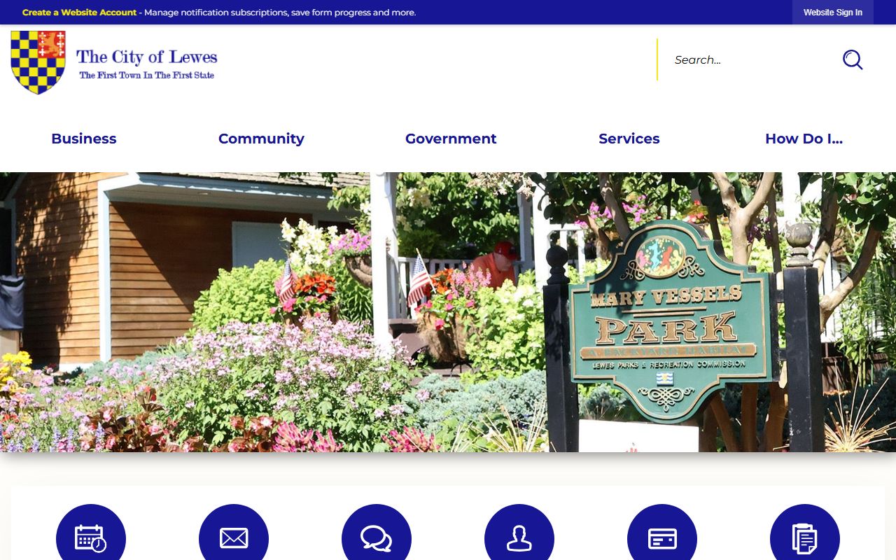 City of Lewes official website for Lewes death records related municipal services