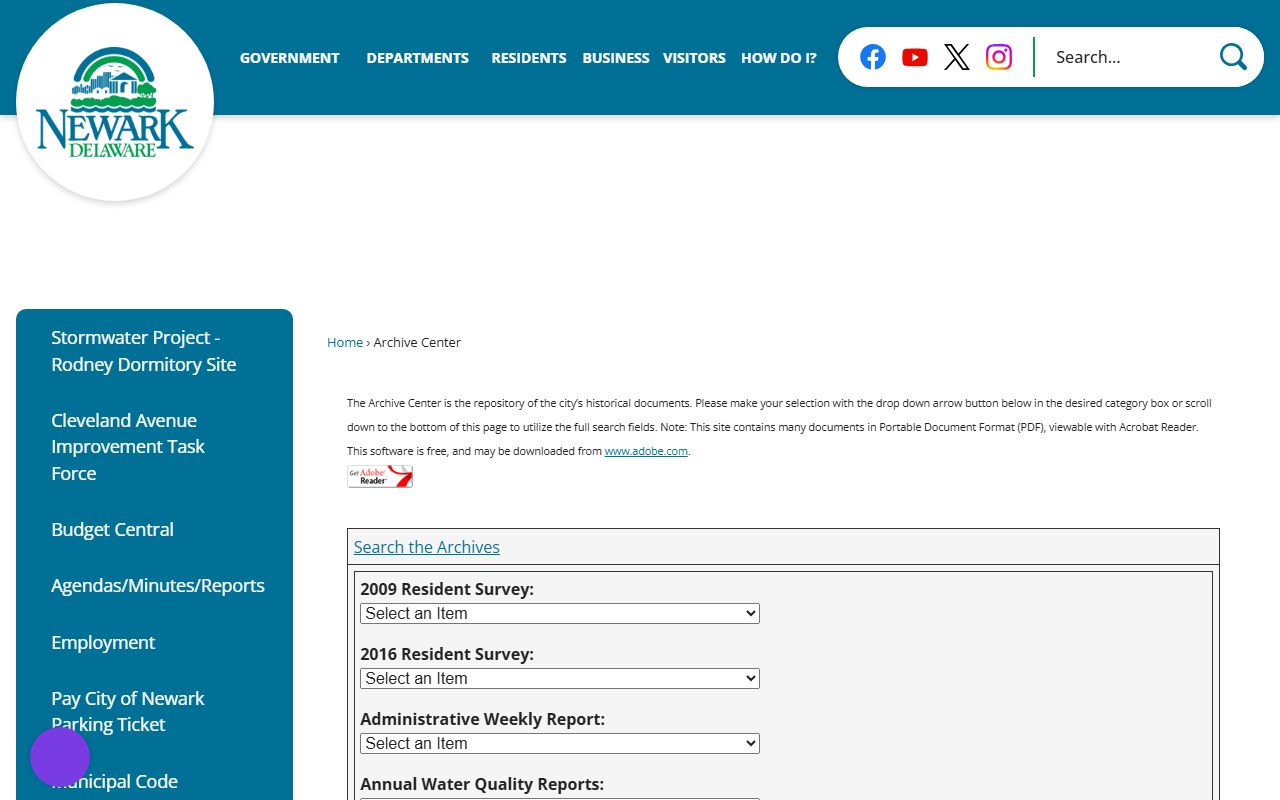 City of Newark Archive Center for Newark death records and public documents