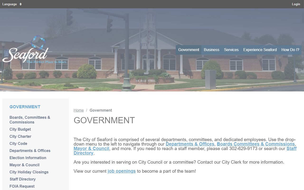 City of Seaford government office for Seaford death records related public records