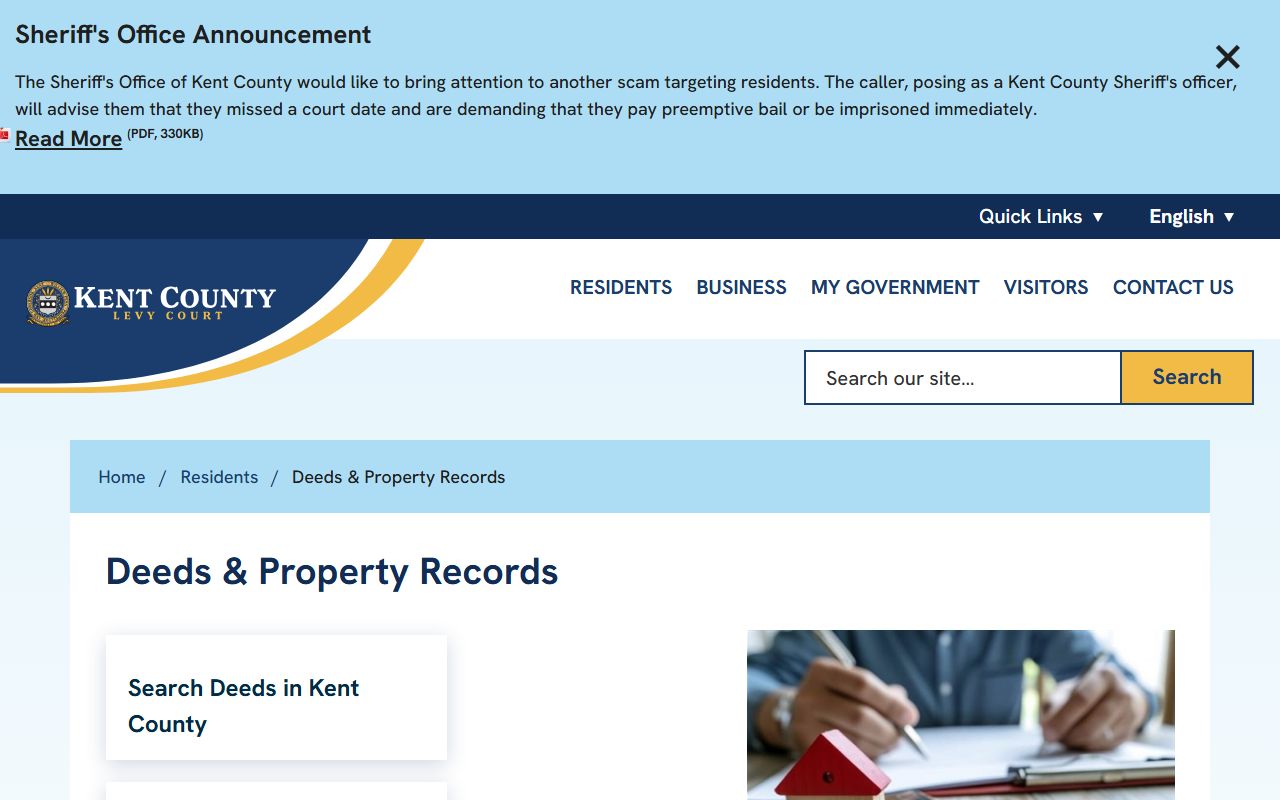 Kent County Recorder of Deeds office Delaware death related property records