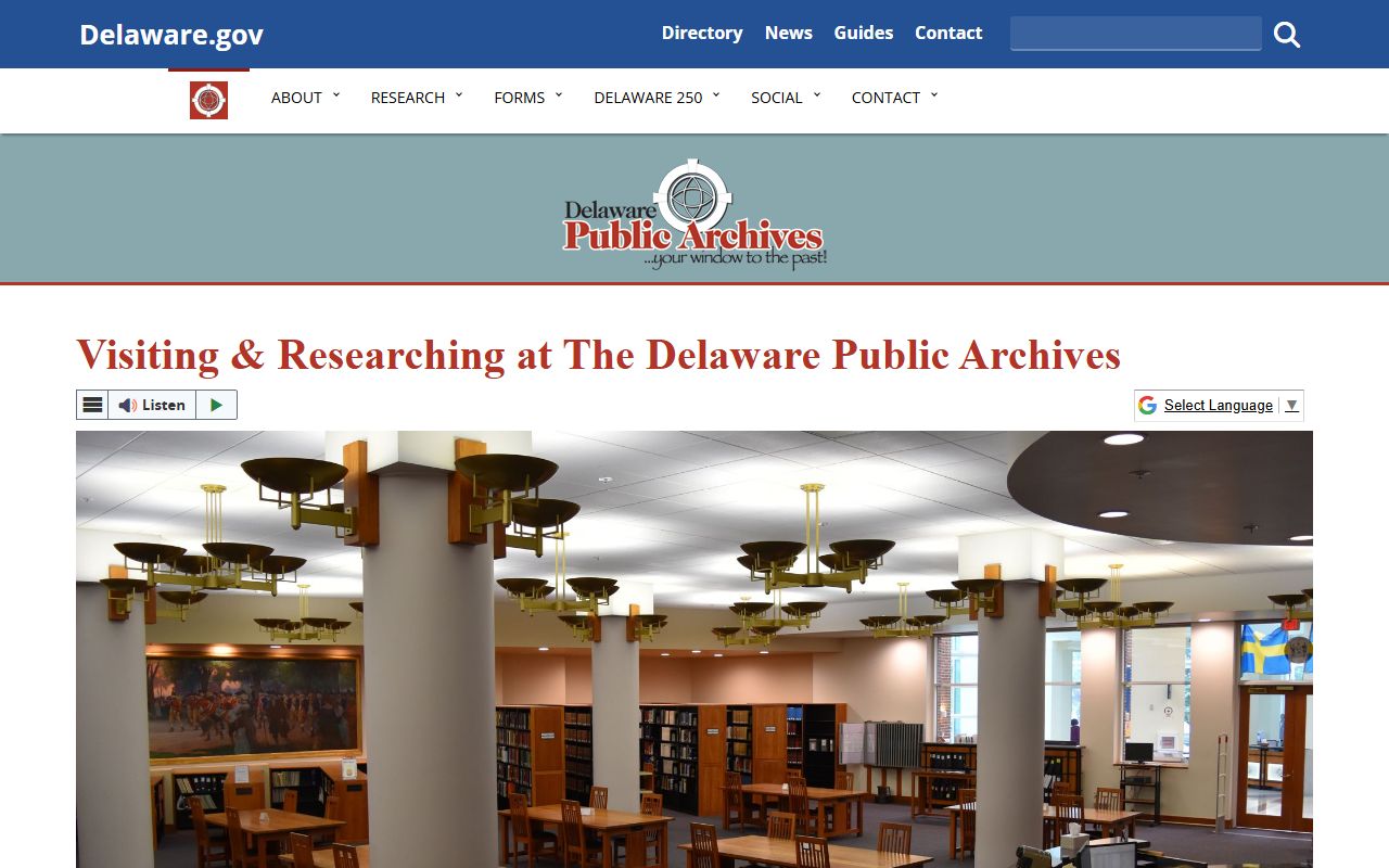 Delaware Public Archives visiting and researching Delaware death records